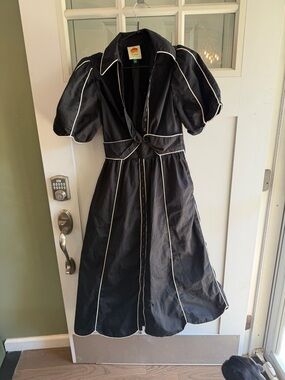 FARM Rio Black Maxi Dress with White Piping